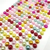 Wholesale 6mm colored pearl stickers, semi-circular flat bottom anti-realistic pearl stickers, DIY creative geometric-shaped car stickers details Picture